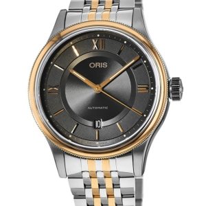 ORIS CLASSIC DATE, 42MM, GREY DIAL, ROSE GOLD BRACELET 73377194373MB
